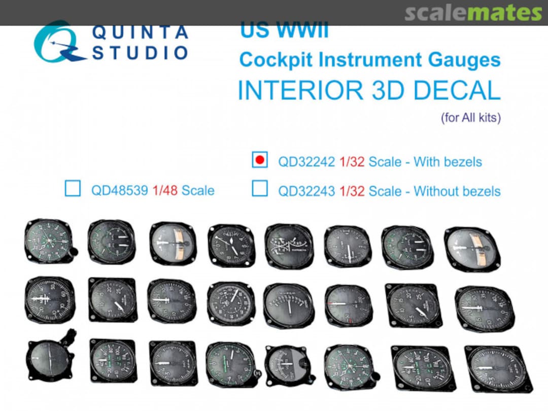 Boxart US WWII Cockpit instrument gauges with bezels QD32242 Quinta Studio Boxart US WWII Cockpit instrument gauges with bezels QD32242 Quinta Studio