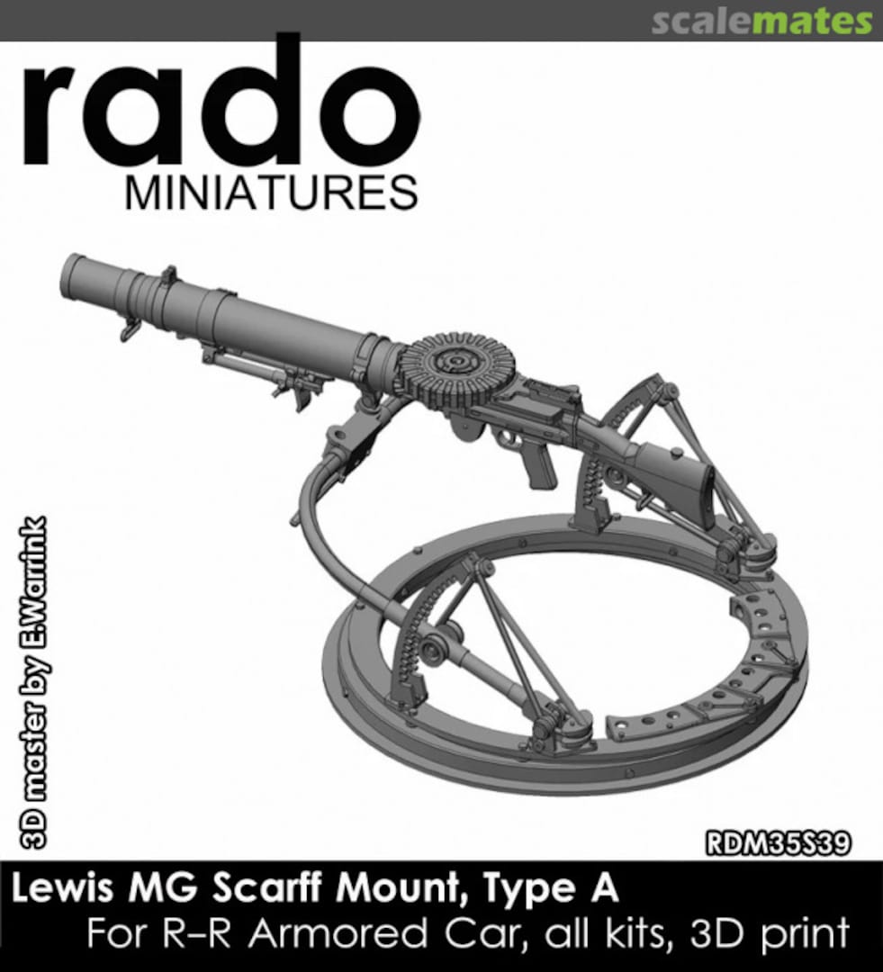 Boxart Lewis MG Scarff Mount, Type A for RR Armored Car RDM35S39 Rado Miniatures Boxart Lewis MG Scarff Mount, Type A for RR Armored Car RDM35S39 Rado Miniatures