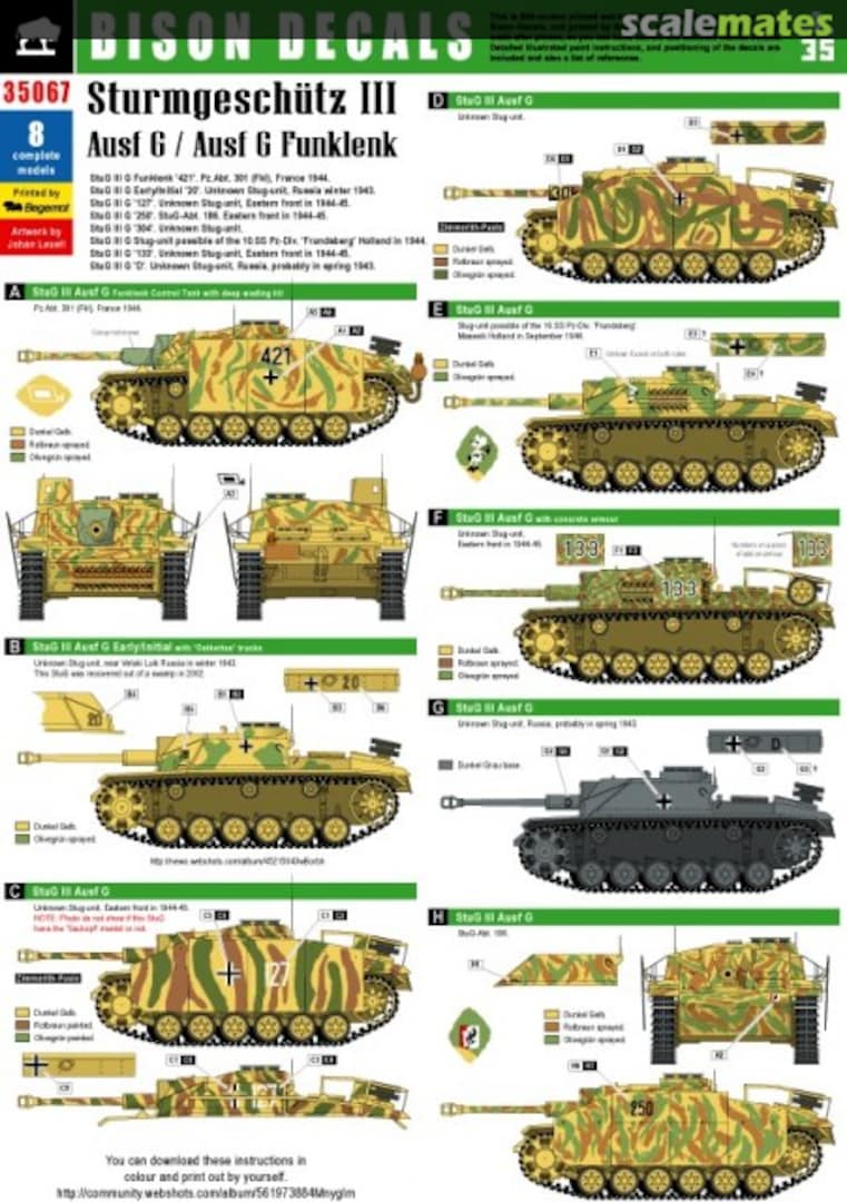 Boxart StuG III Ausf G / Ausf G Funklenk 35067 Bison Decals Boxart StuG III Ausf G / Ausf G Funklenk 35067 Bison Decals