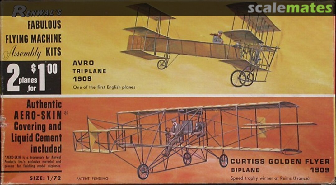 Boxart Avro Triplane 1909 & Curtiss Golden Flyer 1909 256-100 Renwal Boxart Avro Triplane 1909 & Curtiss Golden Flyer 1909 256-100 Renwal