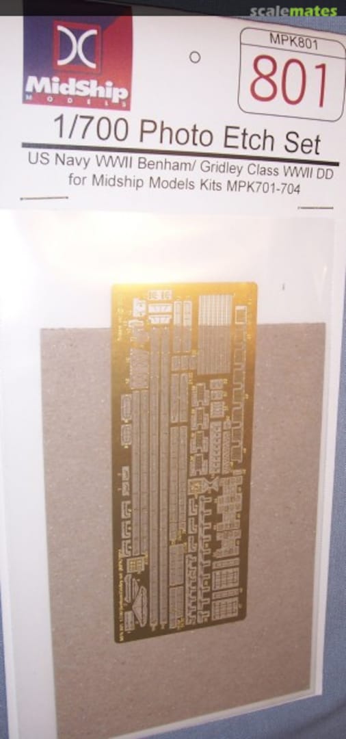 Boxart Photo Etch Set for Destroyer Gridley-class MPK801 MidShip Models