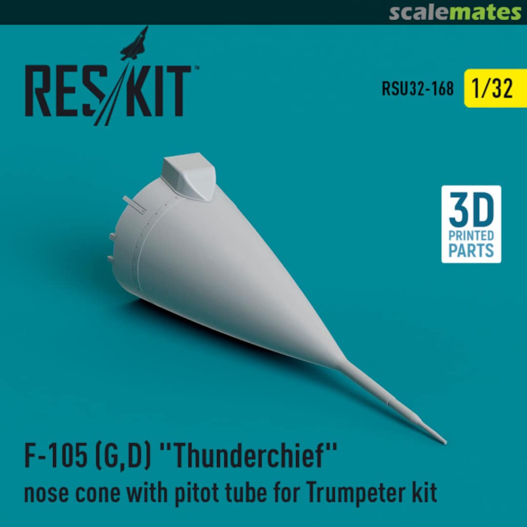 Boxart F-105 (G,D) Thunderchief nose cone with pitot tube (3D Printed) RSU32-0168 ResKit Boxart F-105 (G,D) Thunderchief nose cone with pitot tube (3D Printed) RSU32-0168 ResKit