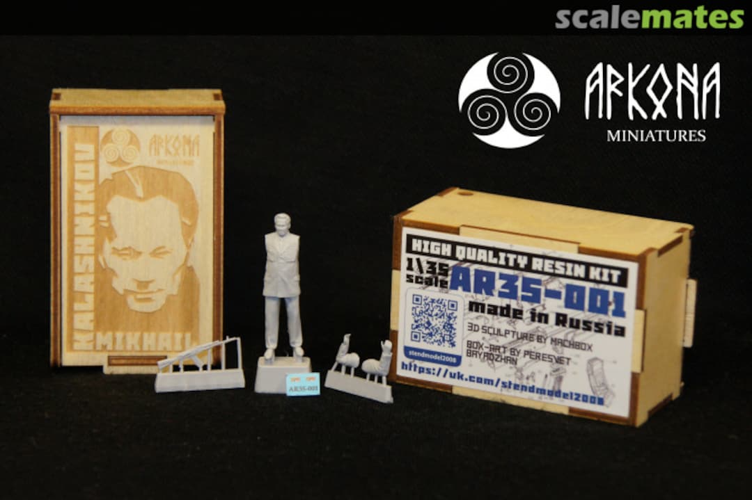 Boxart Mikhail Kalashnikov AR35-001 Arkona Miniatures Boxart Mikhail Kalashnikov AR35-001 Arkona Miniatures