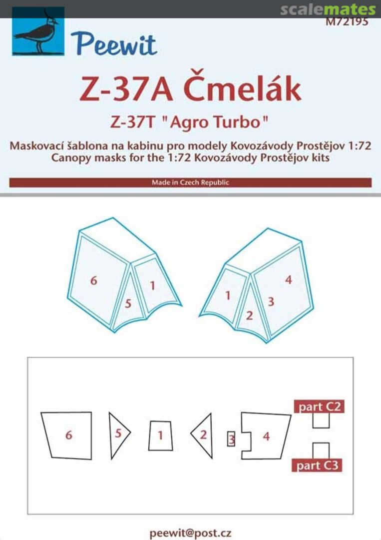 Boxart Let Z-37A Cmelak / Let Z-37TM Agro Turbo M72195 Peewit Boxart Let Z-37A Cmelak / Let Z-37TM Agro Turbo M72195 Peewit