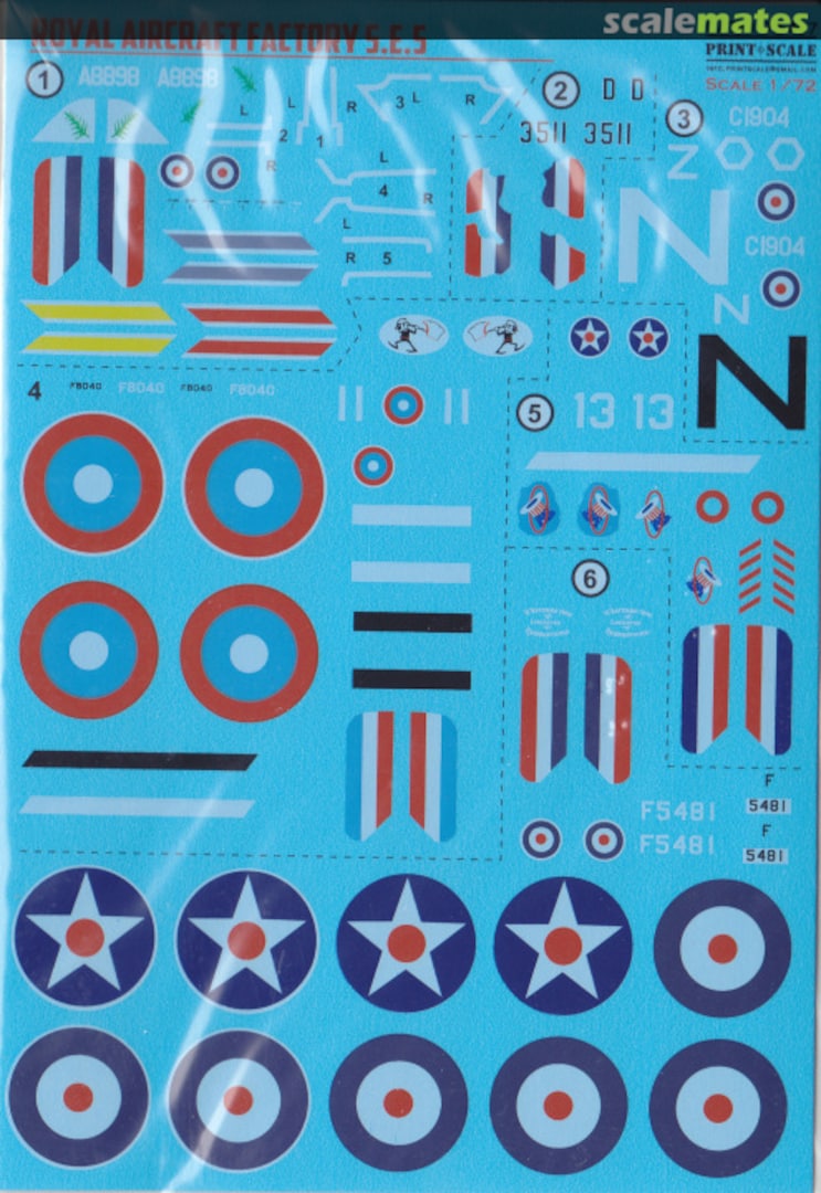 Boxart Royal Aircraft Factory S.E.5 72-467 Print Scale