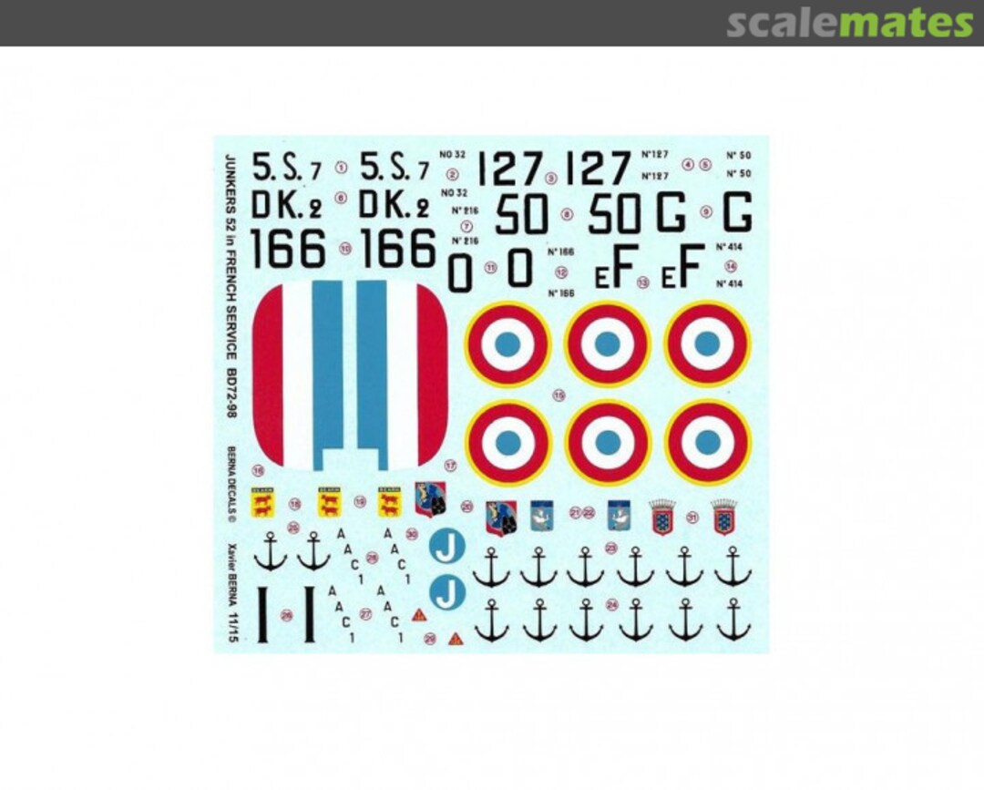 Boxart Junkers 52 in French Service BD 72-98 Berna Decals Boxart Junkers 52 in French Service BD 72-98 Berna Decals