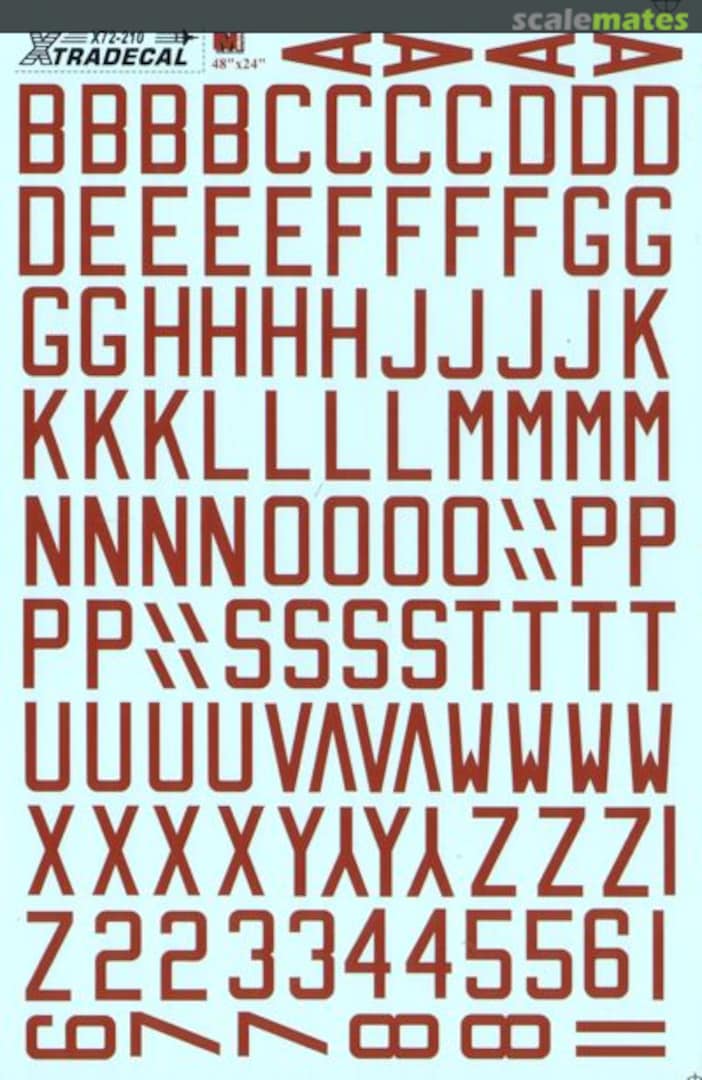 Boxart RAF WWII Dull red bomber code letters X72-210 Xtradecal