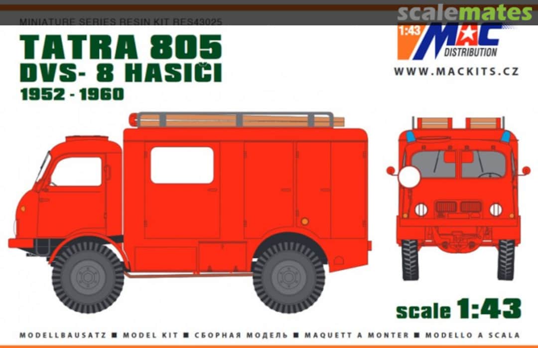 Boxart Tatra 805 DVS- 8 Hasiči 1952-1960 RES43025 MAC Distribution