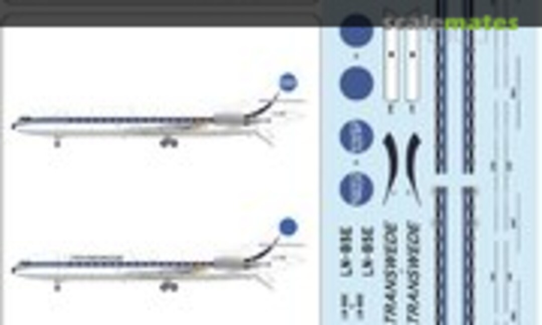 1:144 Swedair+Transwede Sud-Aviation SE-210 Caravelle 10B3 LN-BSE (Lima November Decals LN144-611) LN144-611