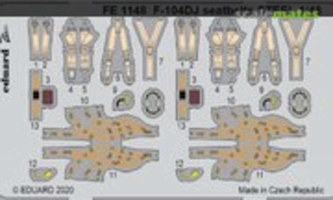 1:48 F-104DJ seatbelts early STEEL (Eduard FE1148) FE1148