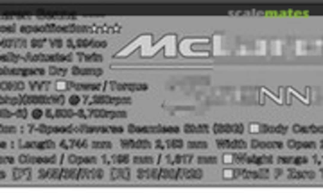 1:24 McLAREN SENNA Data plate (Acu-Stion ACT-0305) ACT-0305