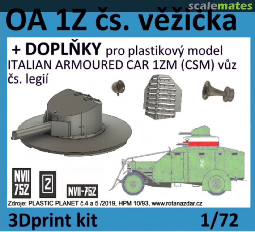 Boxart Turret and Exterior set for Italian Armoured Car 1ZM VZ72007 ViZi models Boxart Turret and Exterior set for Italian Armoured Car 1ZM VZ72007 ViZi models