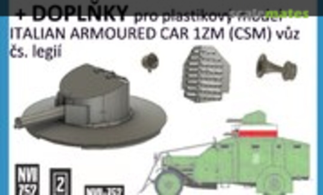 1:72 Turret and Exterior set for Italian Armoured Car 1ZM (ViZi models VZ72007) VZ72007