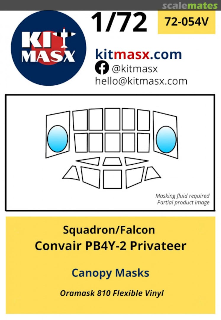 Boxart Convair PB4Y-2 Privateer Canopy Masks 72-054V Kit Masx Boxart Convair PB4Y-2 Privateer Canopy Masks 72-054V Kit Masx