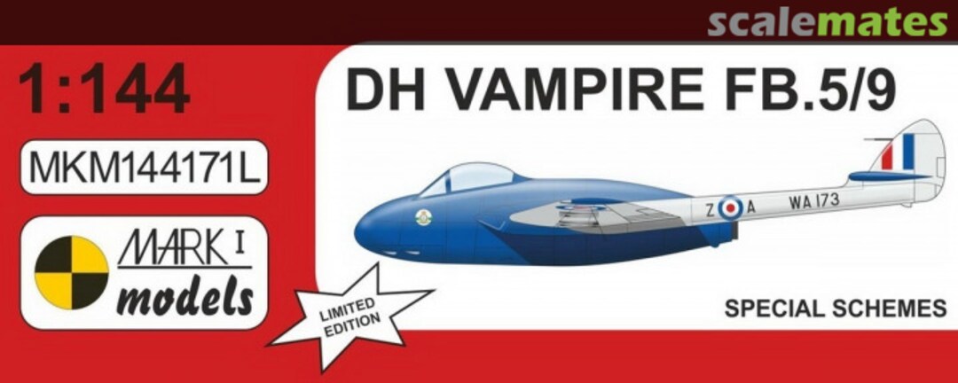 Boxart DH Vampire FB.5/9 MKM144171L Mark I Models Boxart DH Vampire FB.5/9 MKM144171L Mark I Models