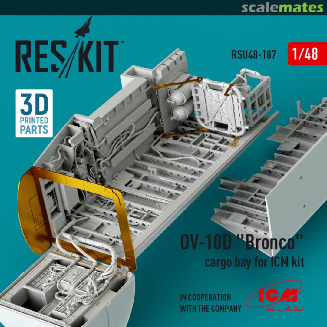 Boxart OV-10D Bronco cargo bay for ICM kit (3D Printed) RSU48-0187 ResKit