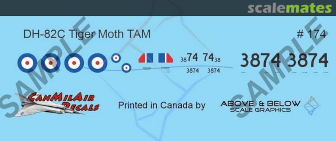 Boxart DeHavilland Canada DH.82C Tiger Moth 174 Above & Below Graphics Boxart DeHavilland Canada DH.82C Tiger Moth 174 Above & Below Graphics