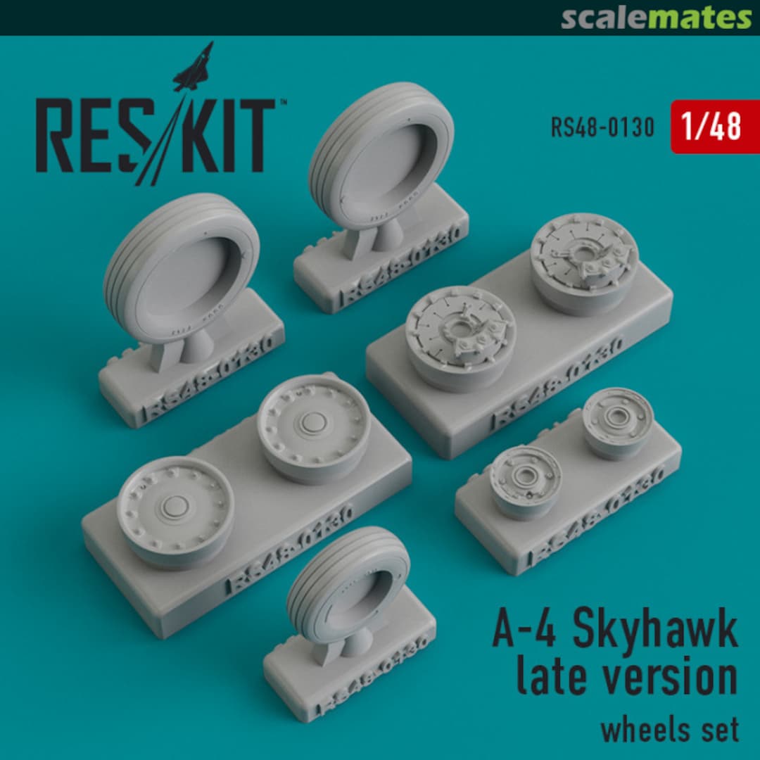 Boxart A-4 Skyhawk late version wheels set RS48-0130 ResKit Boxart A-4 Skyhawk late version wheels set RS48-0130 ResKit