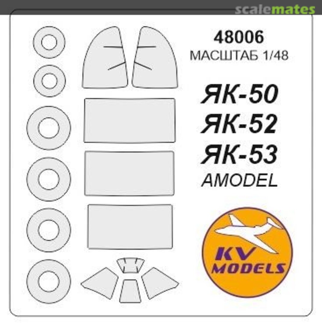Boxart Mask for YAK-50 / YAK-52 /YAK-53 48006 KV Models