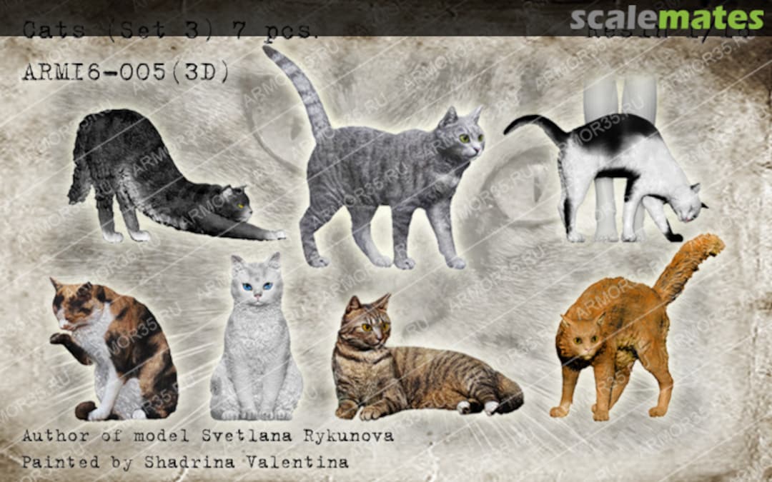 Boxart Cats (Set 3) 7 pcs. ARM16-005(3D) Armor35 Boxart Cats (Set 3) 7 pcs. ARM16-005(3D) Armor35