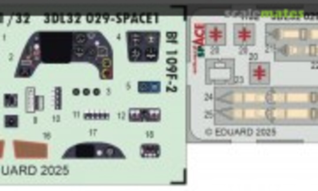 1:32 Bf 109F-2 interior 3D detail set (Eduard 3DL32029) 3DL32029