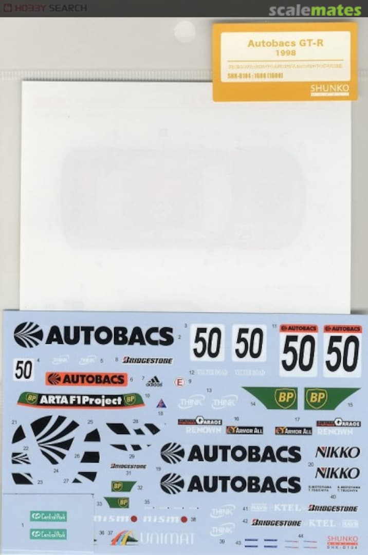 Boxart Nissan GT-R Autobacs 1998 SHK-D104 Shunko Models Boxart Nissan GT-R Autobacs 1998 SHK-D104 Shunko Models