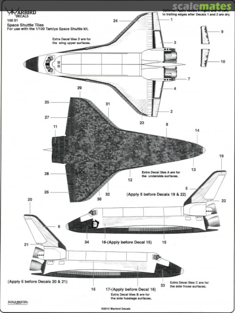 Boxart Space Shuttle Tiles 10001 Warbird Decals Boxart Space Shuttle Tiles 10001 Warbird Decals
