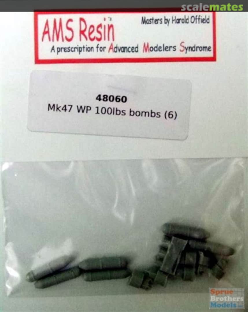 Boxart Mk47 WP 100lbs bombs (6) 48060 AMS Resin Boxart Mk47 WP 100lbs bombs (6) 48060 AMS Resin