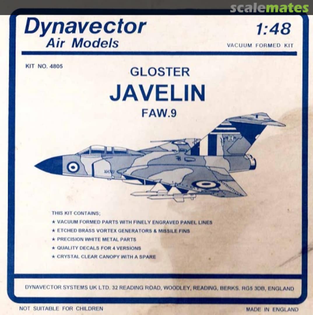 Boxart Gloster Javelin F(AW).9 4805 Dynavector Boxart Gloster Javelin F(AW).9 4805 Dynavector