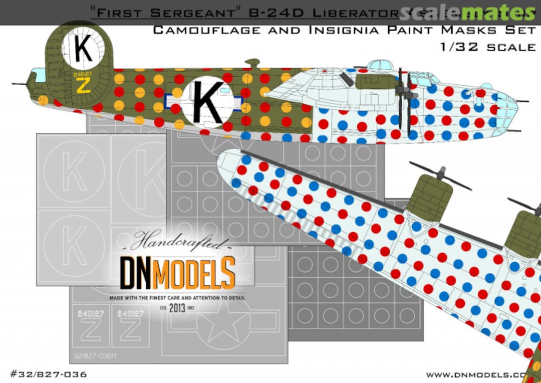 Boxart B-24D Liberator - "First Sergeant" / Camo and Insignia Paint Mask Set 32/827-036 DN Models Boxart B-24D Liberator - "First Sergeant" / Camo and Insignia Paint Mask Set 32/827-036 DN Models