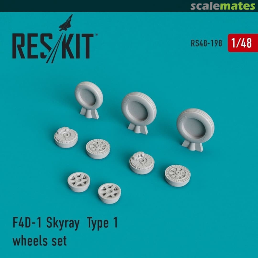 Boxart F4D-1 Skyray - wheels set type 1 RS48-0198 ResKit