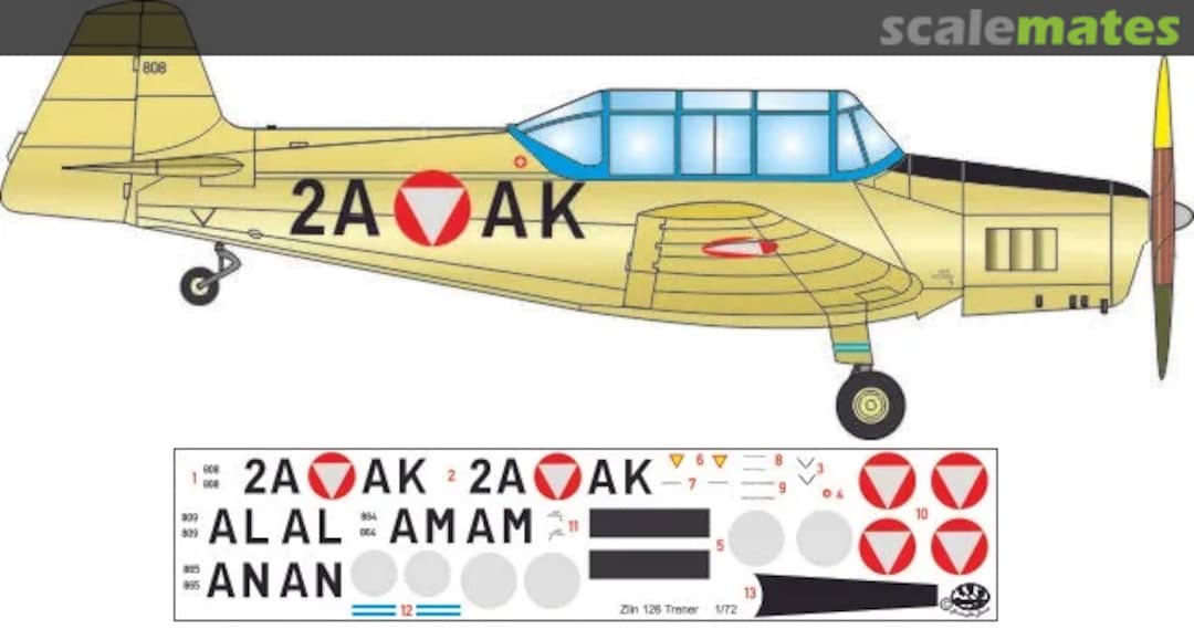 Boxart Zlin C-126 Trener FP 72117 Brent-Air-Decals Boxart Zlin C-126 Trener FP 72117 Brent-Air-Decals
