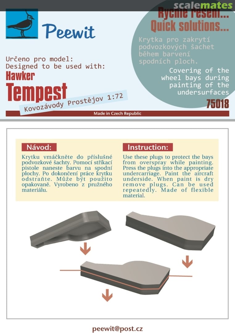 Boxart Wheel Bay Cover Mask: Hawker Tempest - KP - M75018 Peewit Boxart Wheel Bay Cover Mask: Hawker Tempest - KP - M75018 Peewit