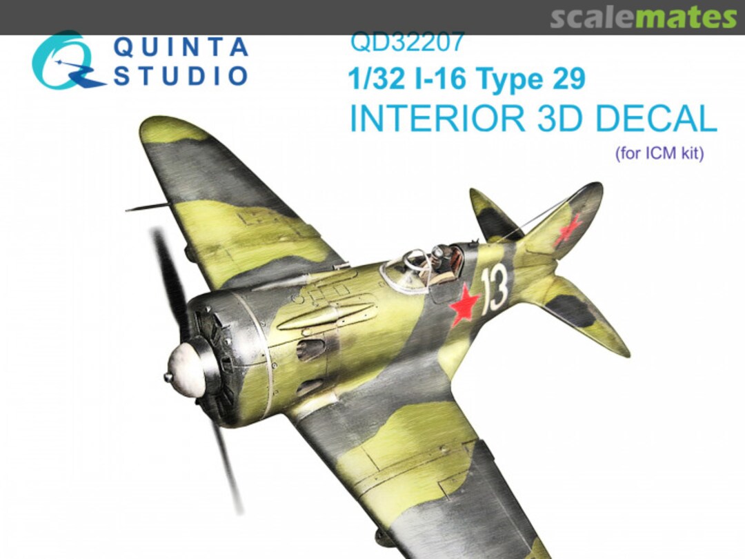 Boxart I-16 Type 29 interior 3D decals QD32207 Quinta Studio Boxart I-16 Type 29 interior 3D decals QD32207 Quinta Studio