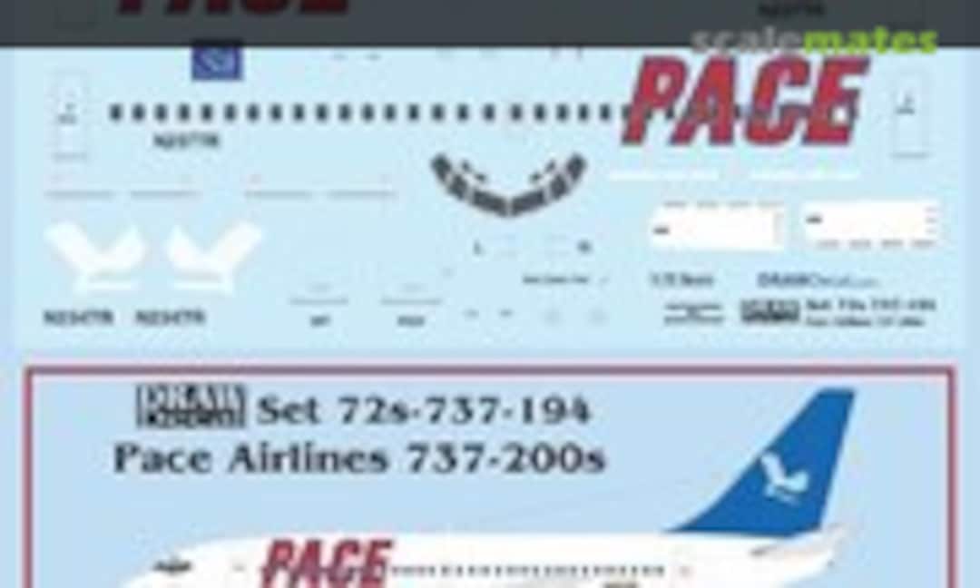 1:72 Pace Airlines 737-200s (Draw Decal 72-737-194) 72-737-194