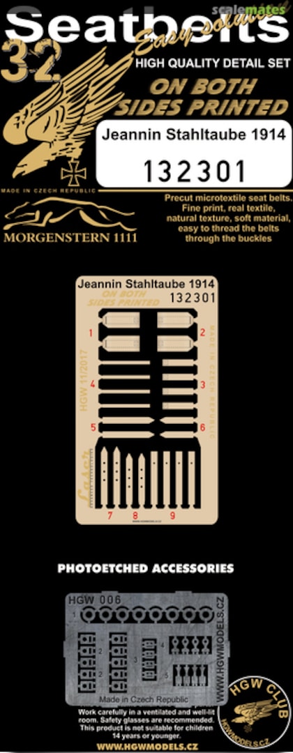 Boxart Jeannin Stahltaube 1914 - Double-sided Seatbelts 132301 HGW Models Boxart Jeannin Stahltaube 1914 - Double-sided Seatbelts 132301 HGW Models