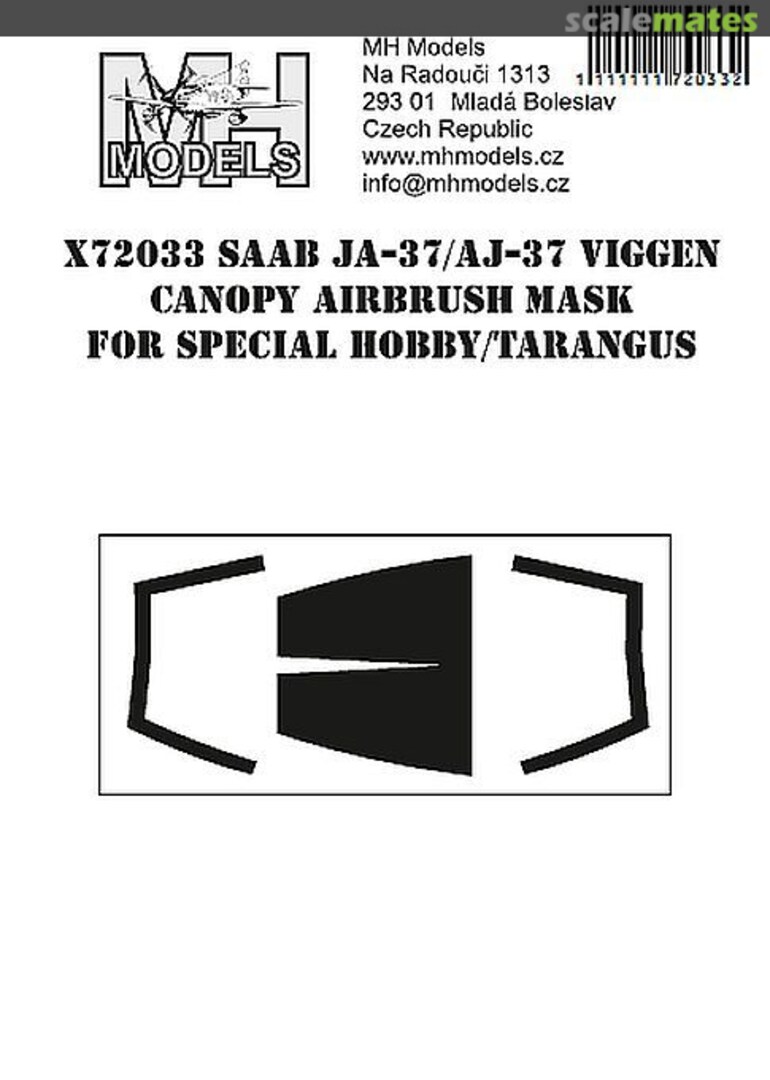 Boxart SAAB JA-37/AJ-37 Viggen Canopy X72033 MH Models Boxart SAAB JA-37/AJ-37 Viggen Canopy X72033 MH Models