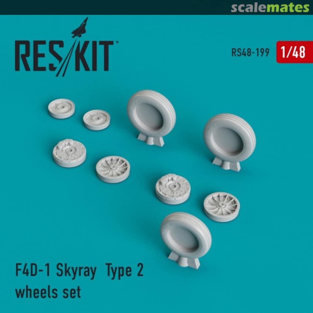 Boxart F4D-1 Skyray - wheels set type 2 RS48-0199 ResKit