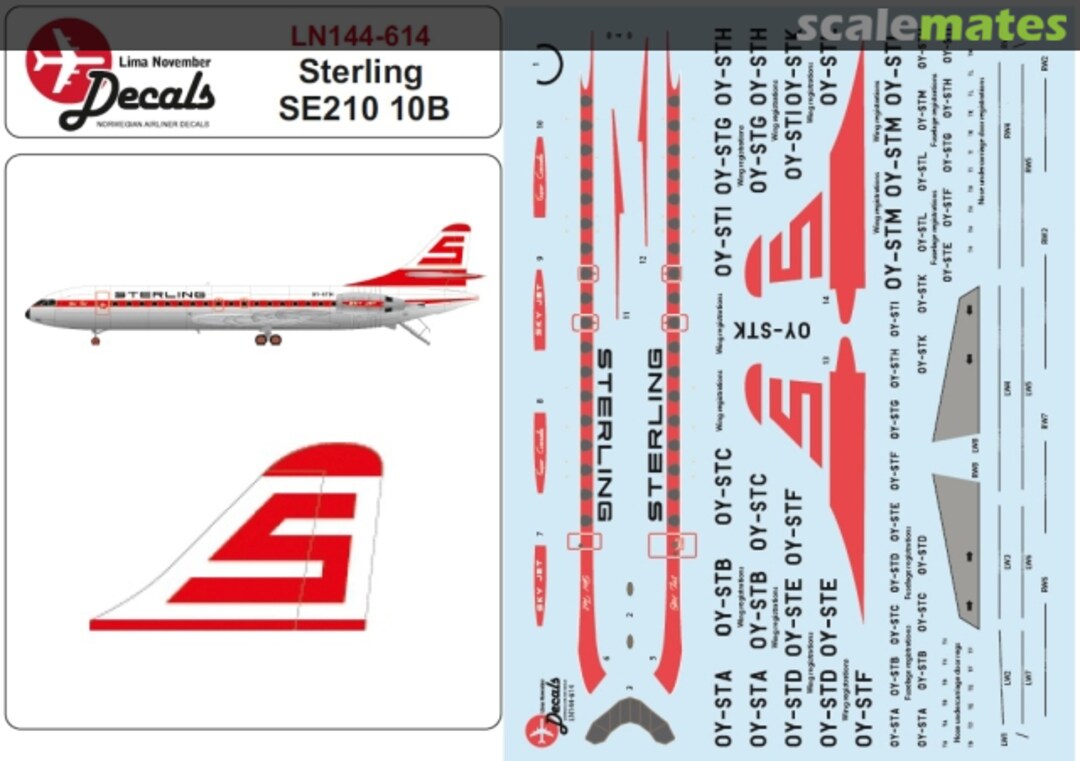 Boxart Sterling Sud-Aviation SE-210 Caravelle 10B LN144-614 Lima November Decals Boxart Sterling Sud-Aviation SE-210 Caravelle 10B LN144-614 Lima November Decals