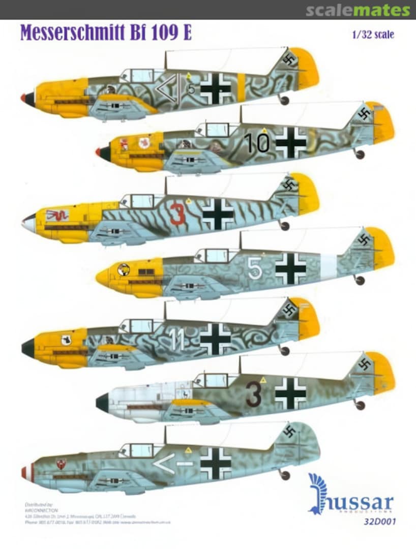 Boxart Messerschmitt Bf 109 E 32D001 Hussar Productions Boxart Messerschmitt Bf 109 E 32D001 Hussar Productions