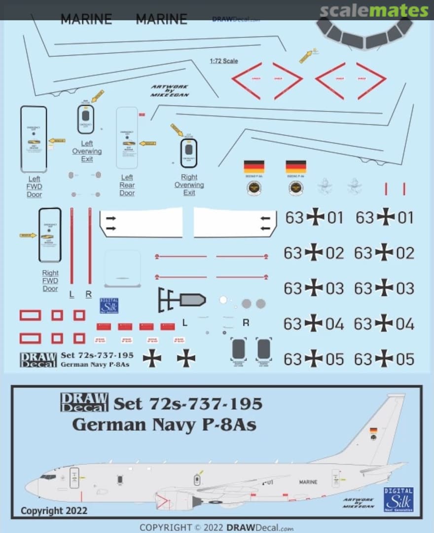 Boxart German Navy P-8 Poseidons 72-737-195 Draw Decal Boxart German Navy P-8 Poseidons 72-737-195 Draw Decal