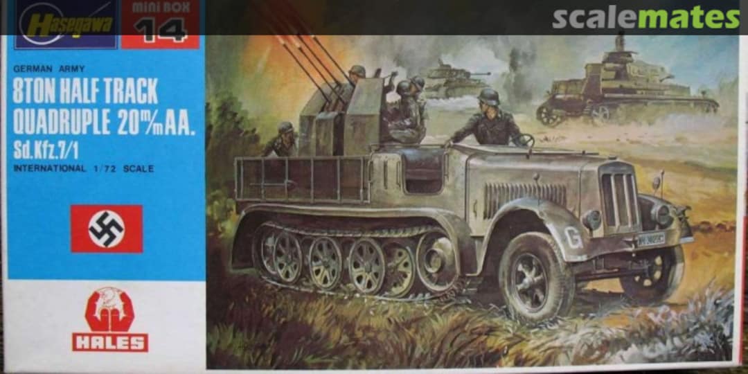 Boxart 8Ton Half Track Quadruple 20m/mAA. Sd.Kfz.7/1 MB-014 Hasegawa/Hales Boxart 8Ton Half Track Quadruple 20m/mAA. Sd.Kfz.7/1 MB-014 Hasegawa/Hales