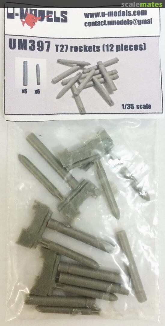 Boxart T27 Rockets (12Pcs) UM 397 U-Models Boxart T27 Rockets (12Pcs) UM 397 U-Models