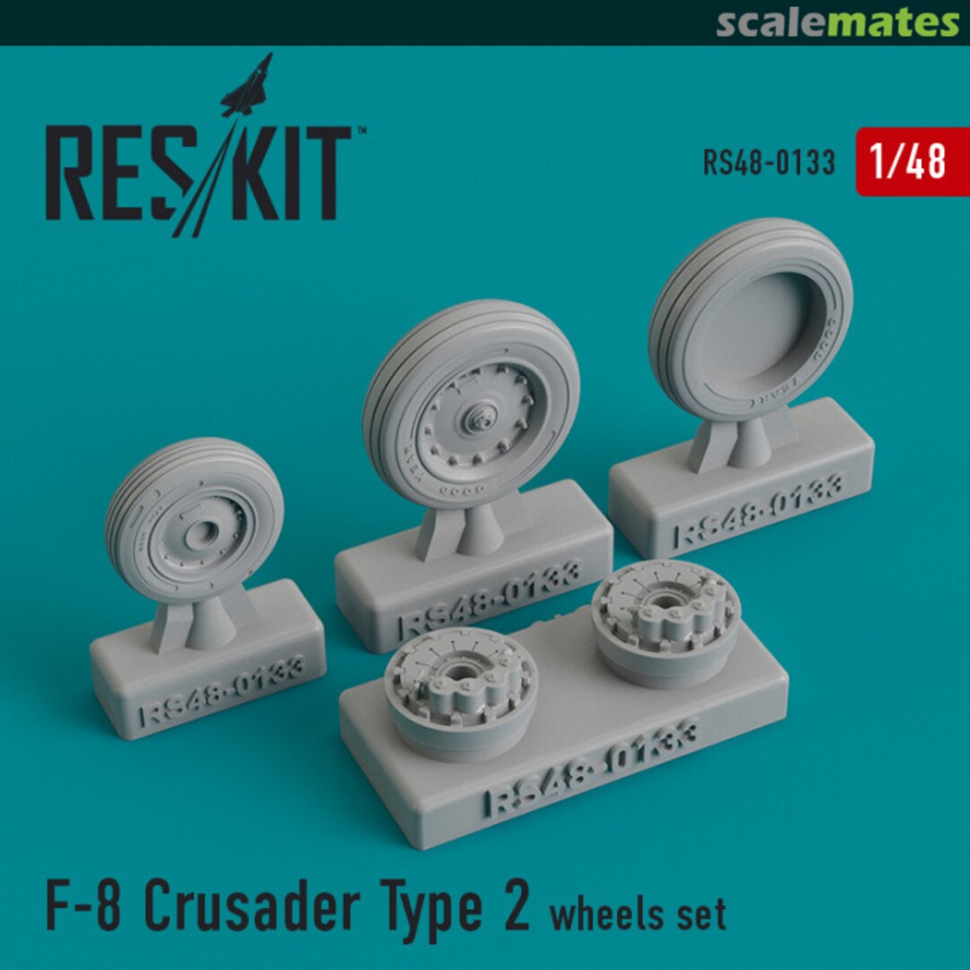 Boxart F-8 Crusader Type 2 wheels set RS48-0133 ResKit Boxart F-8 Crusader Type 2 wheels set RS48-0133 ResKit