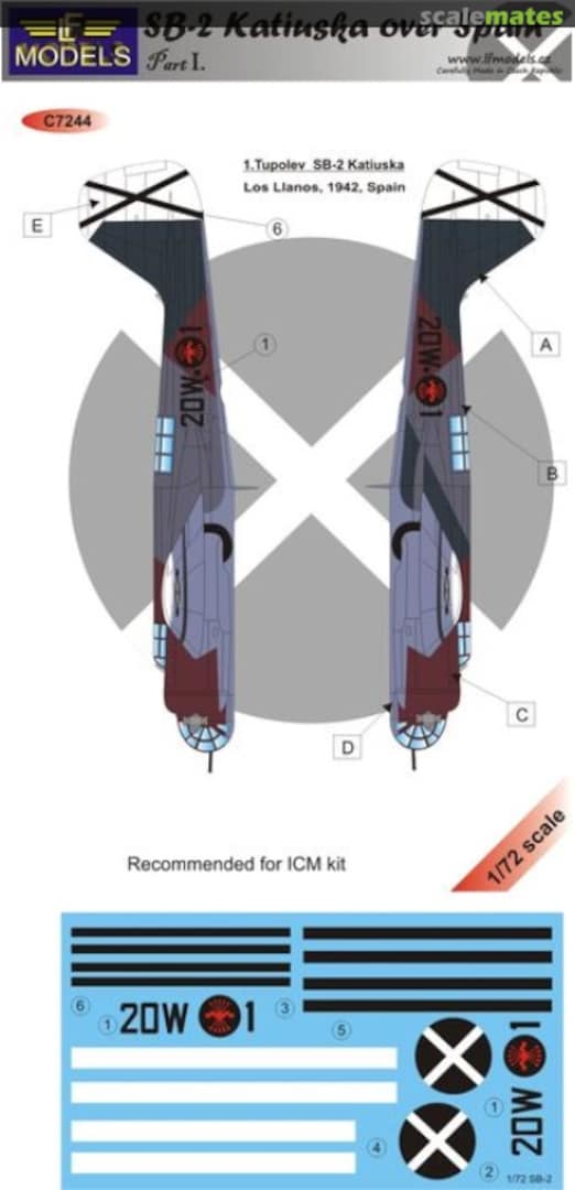 Boxart Tupolev SB-2 Katiuska over Spain Part 1 C7244 LF Models Boxart Tupolev SB-2 Katiuska over Spain Part 1 C7244 LF Models