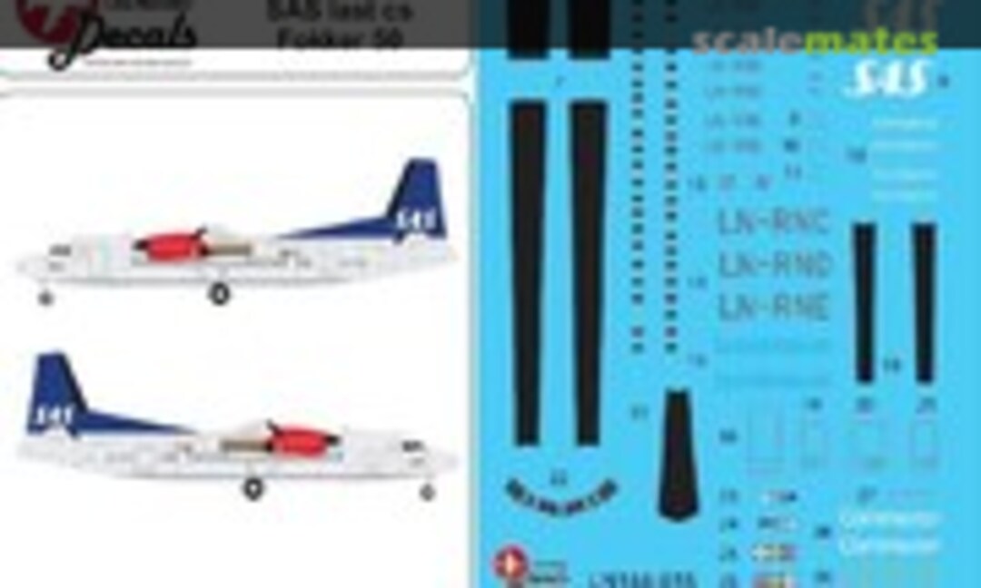 1:144 SAS new colour scheme Fokker 50 (Lima November Decals LN144-615) LN144-615