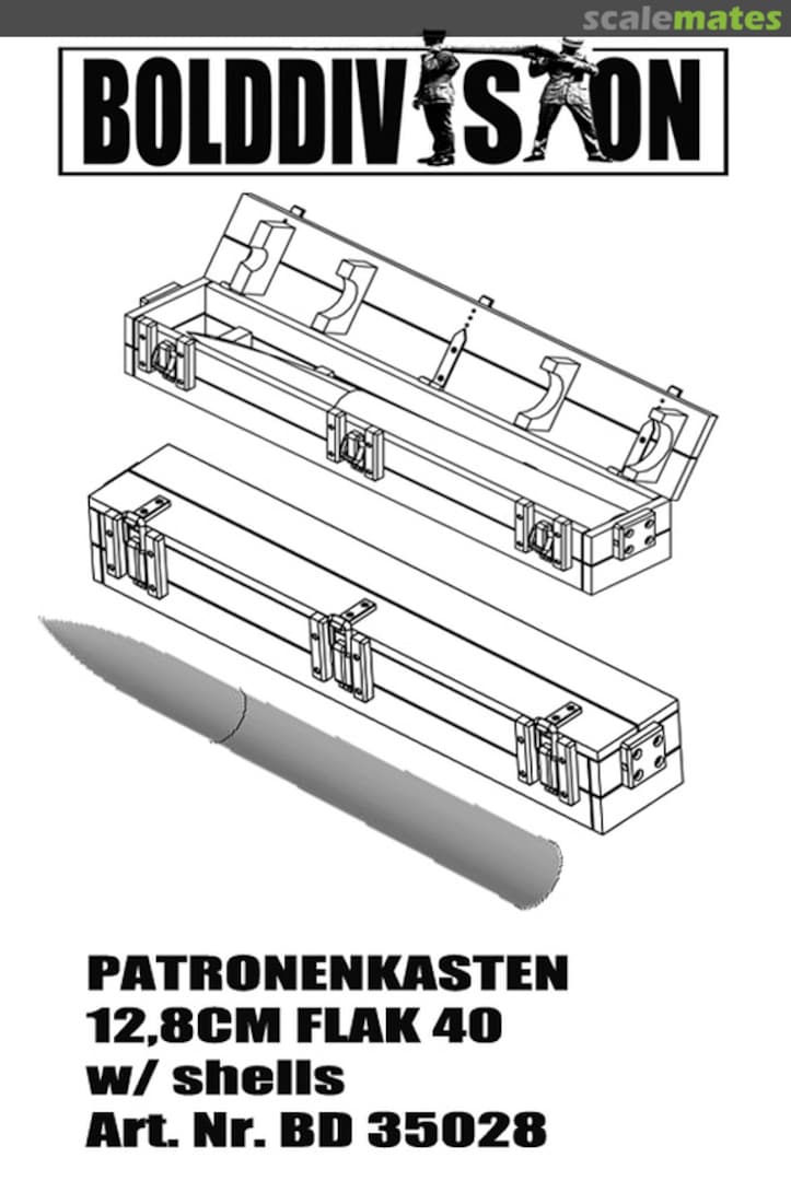 Boxart Patronenkasten 12,8cm Flak 40 with metal ammo shells 35028 Bolddivision Boxart Patronenkasten 12,8cm Flak 40 with metal ammo shells 35028 Bolddivision