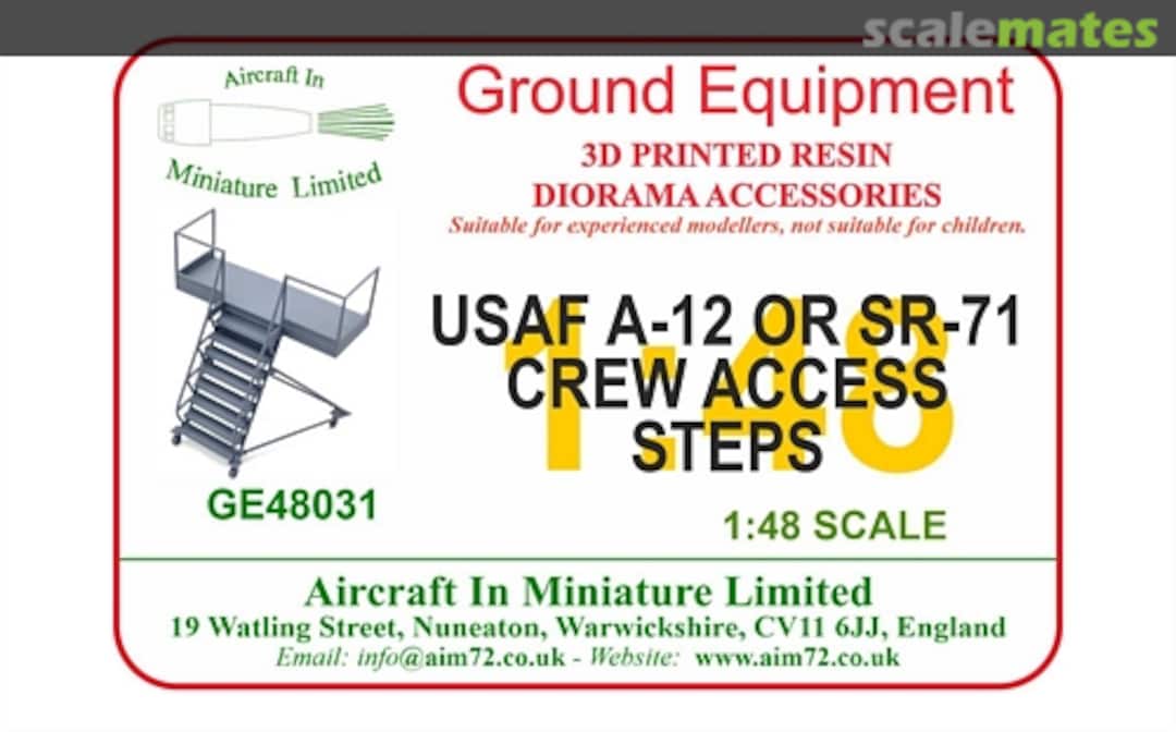 Boxart USAF A-12 or SR-71 Crew Access Steps GE48031 Aircraft In Miniature Ltd Boxart USAF A-12 or SR-71 Crew Access Steps GE48031 Aircraft In Miniature Ltd