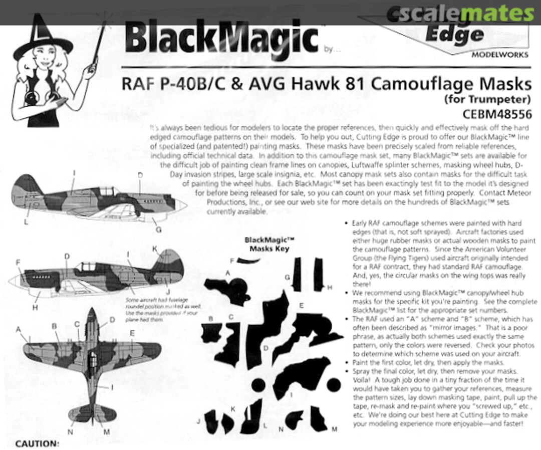 Boxart P-40B/C RAF/AVG Camouflage Painting Masks CEBM48556 Cutting Edge Modelworks Boxart P-40B/C RAF/AVG Camouflage Painting Masks CEBM48556 Cutting Edge Modelworks