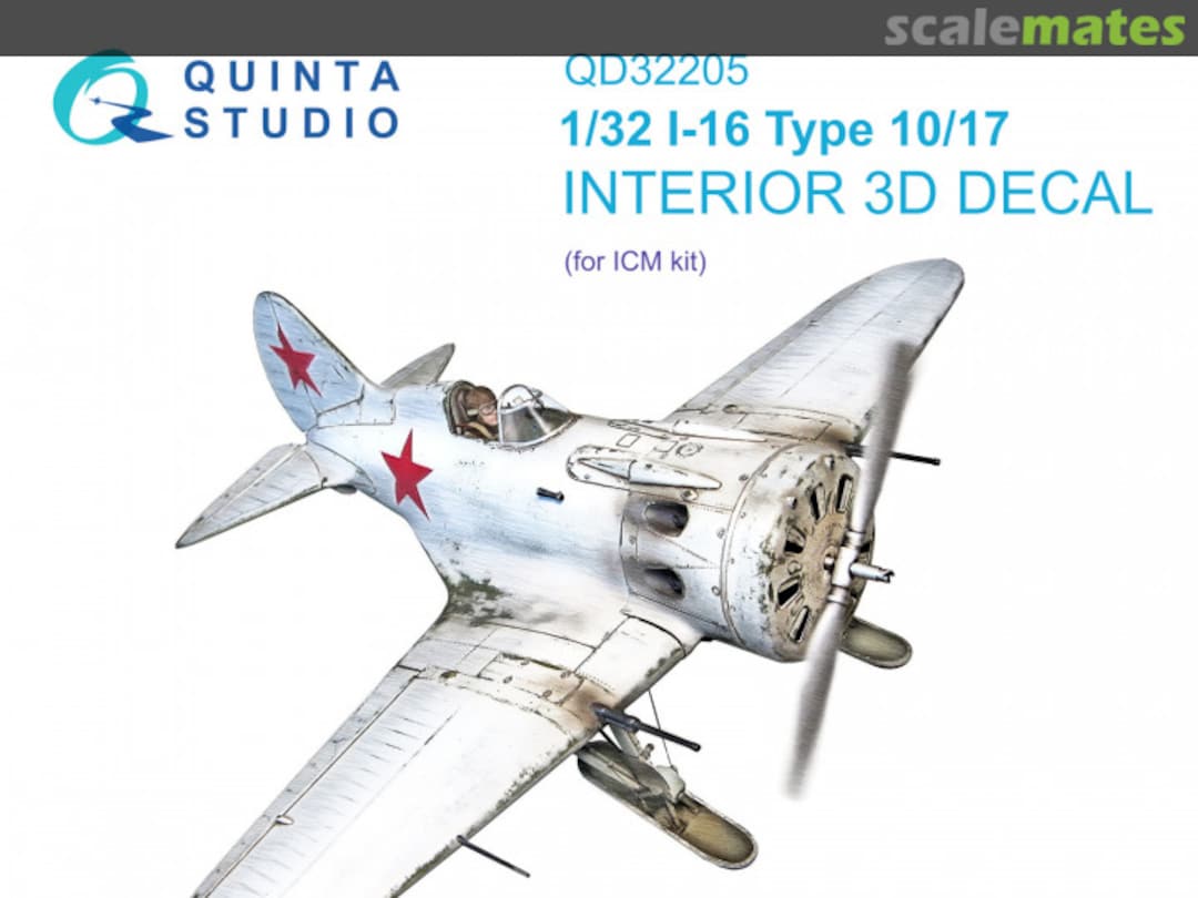 Boxart I-16 Type 10/17 interior 3D decals QD32205 Quinta Studio Boxart I-16 Type 10/17 interior 3D decals QD32205 Quinta Studio